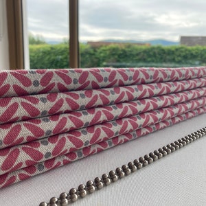 SW Cherry - made to measure roman blind - Red grey natural linen fabric