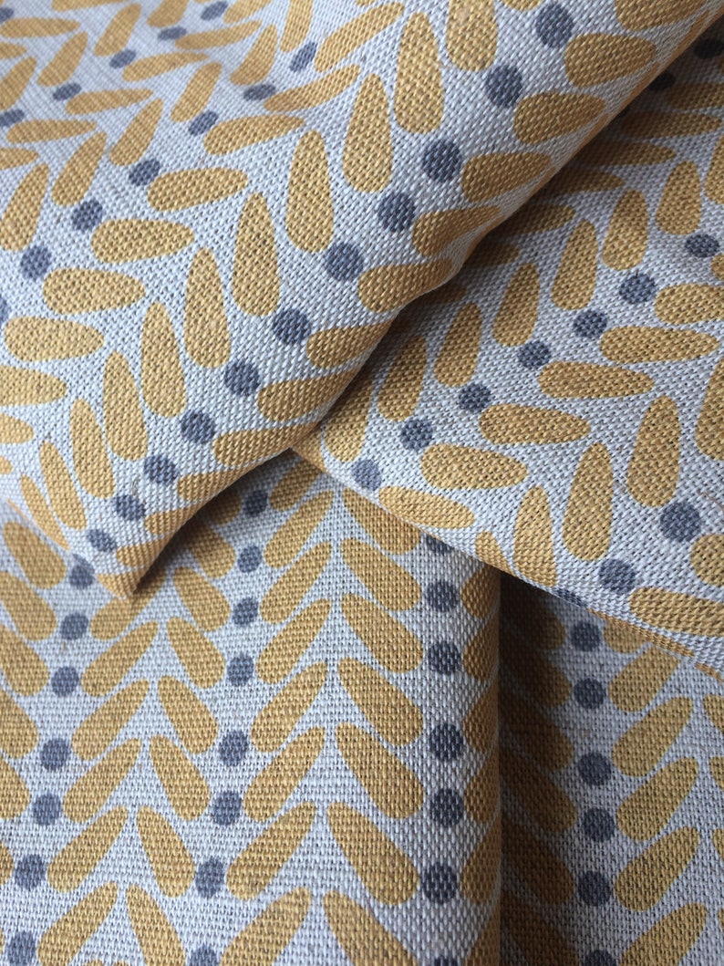 Scandi Wings mustard Linen Curtain Fabric English Fabric English Linen Scandi Modern image 8