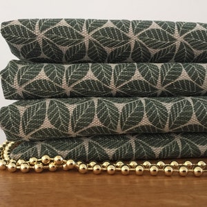 Sienna Pine Green made to measure roman blind - Green natural linen fabric