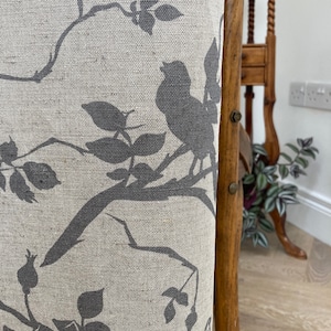 SAMPLE only - Curtains Made to Measure? Just need pole length and drop to quote - Grey Linen Curtains - English Garden Ash
