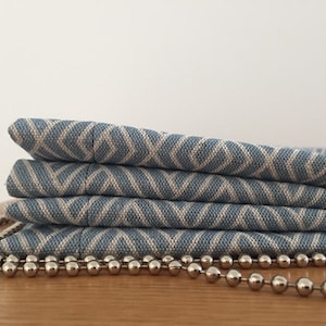 Vanja Blue - made to measure roman blind - natural linen fabric