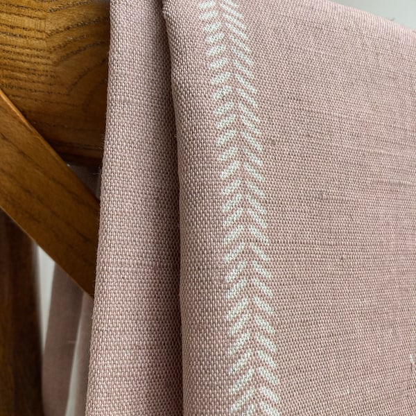 SAMPLE only - Curtains Made to Measure? Just need pole length and drop to quote - Dusty Pink - Linen Curtains - Lana Blush Pink/Nat