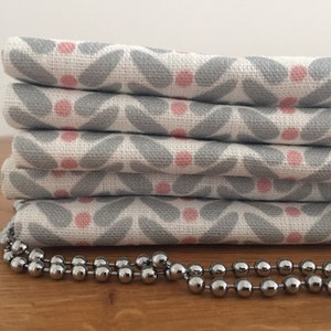 Raffrollo nach Maß - rosa grau- natürlicher Leinenstoff - Mädchen Schlafzimmer