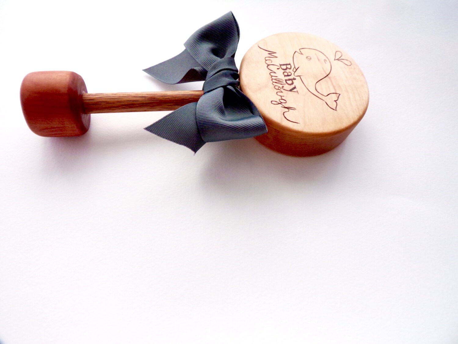 Personalized Whale Wooden Baby Rattle Custom Heirloom Wood | Etsy