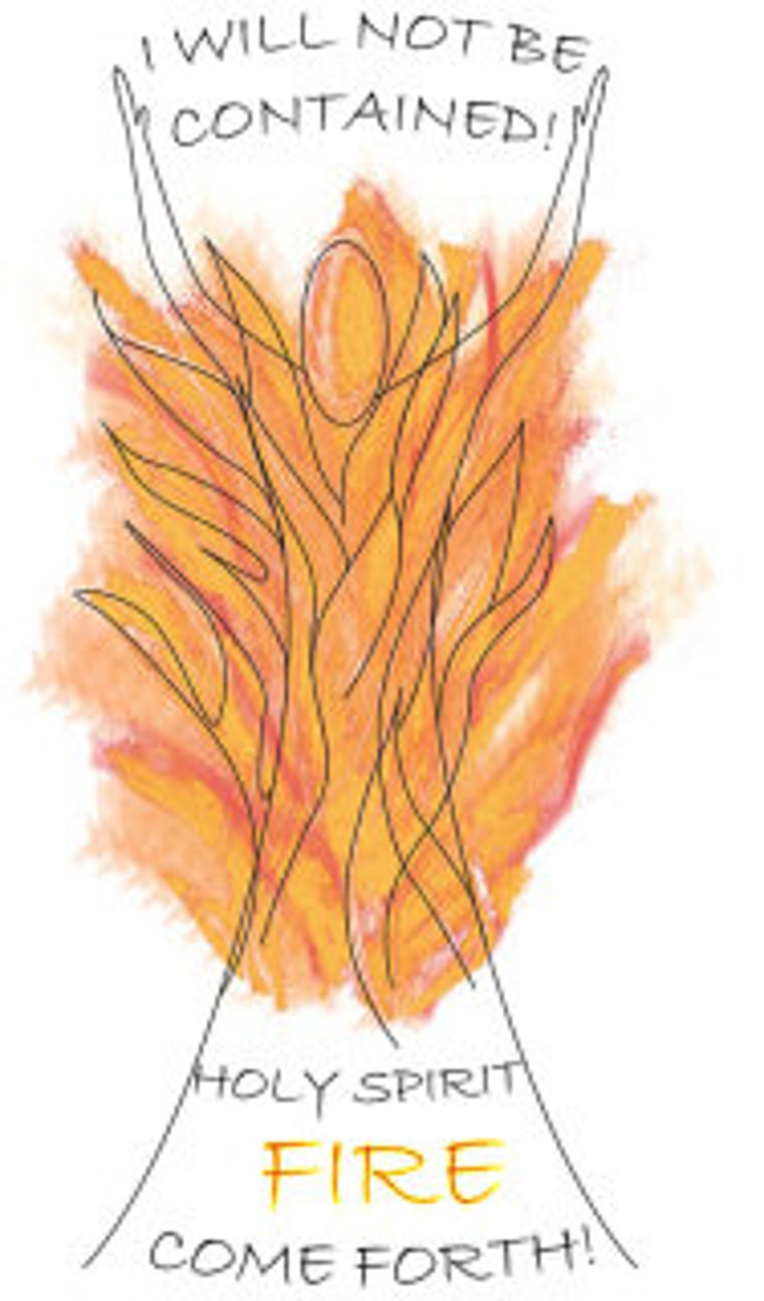 Holy Spirit Fire Card, Blank With Small Scripture Inside - Etsy