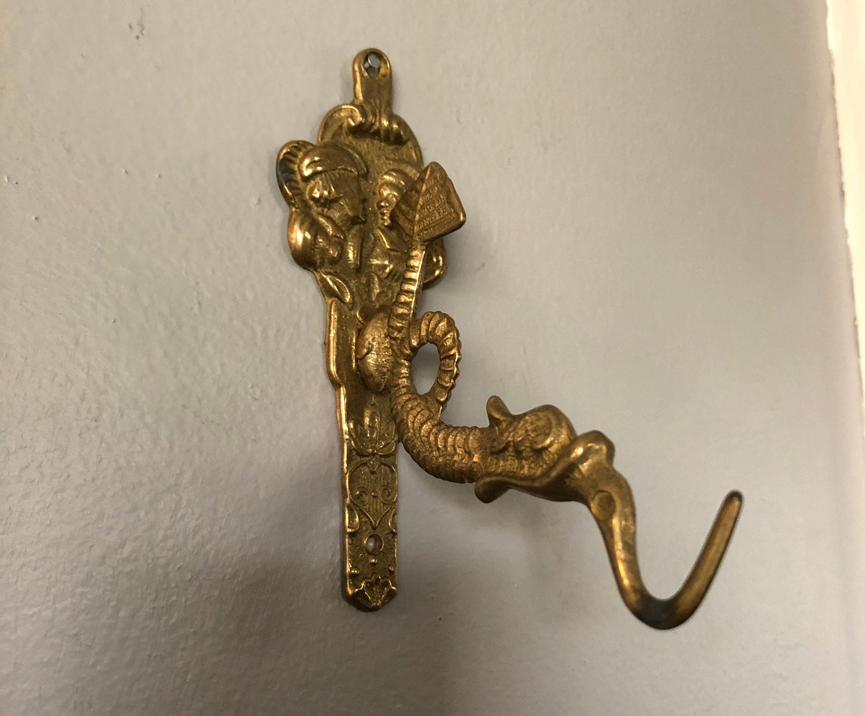 Vintage Brass Hook Romeo and Juliet Bathroom Hook Towel Etsy