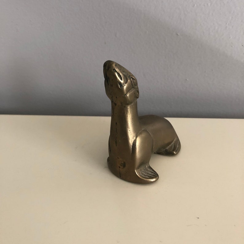 Home Decor Small Size Brass Seal figurine Brass Decor Circus Seal Solid Brass Seal Figurine Brass Figures