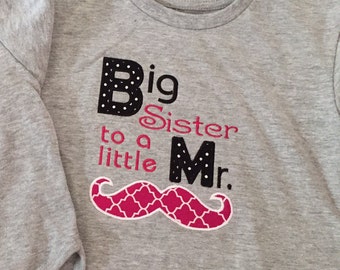 Big Sister to a little Mr. - Embroidery File, Applique, Kids Designs, Big Sister to a little Mr., Digital Download