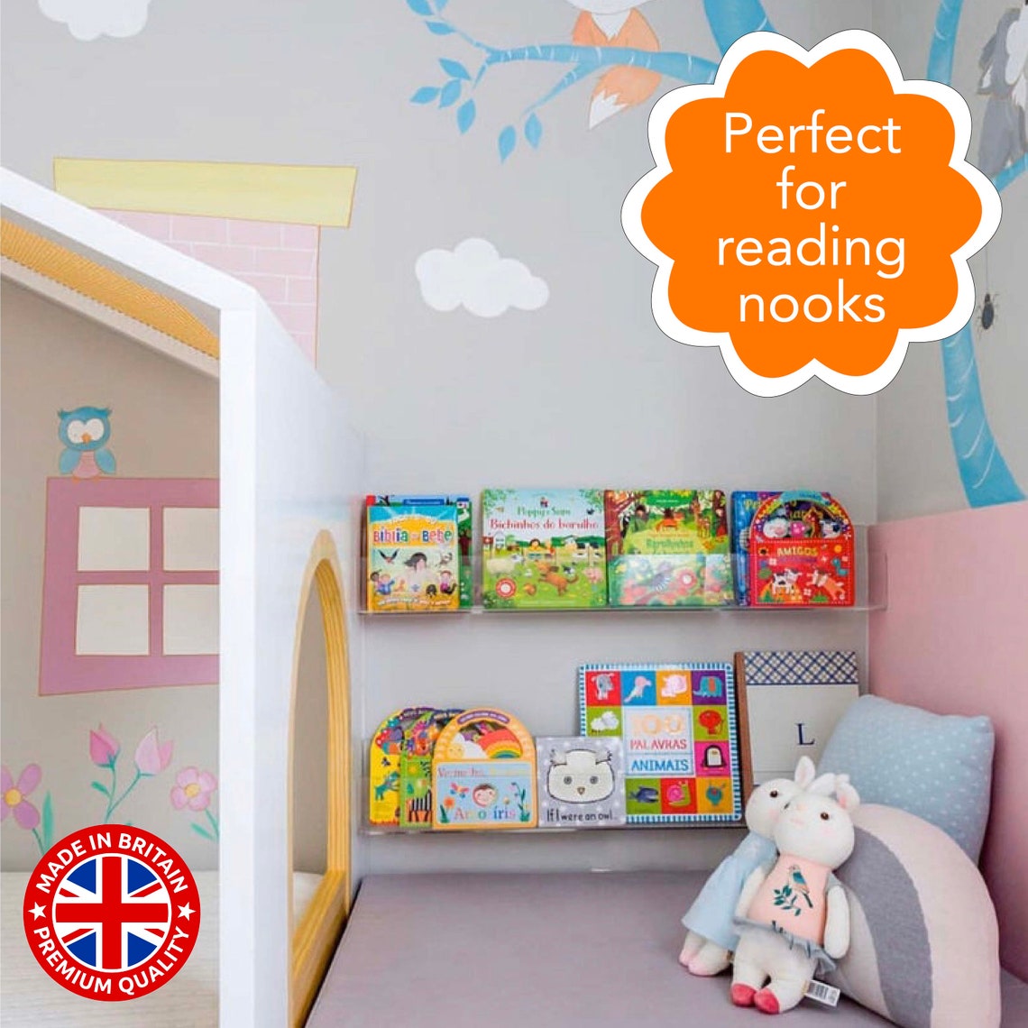 Clear Acrylic Bookshelves Kids Book Shelf Floating Shelf Etsy