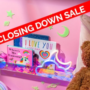 RAINBOW Acrylic Montessori Kids Iridescent Floating Bookshelves