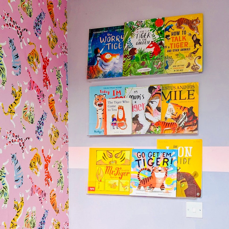 Acrylic Montessori Kids Clear Floating Bookshelves Etsy