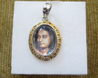 Paramhansa Yogananda Pendant - Silver,Crystals, Natural Quartz