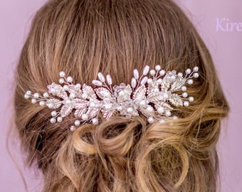 Bridal hair comb Wedding hair piece Bridal hair accessories Bridal hair pin Wedding hair clip Bridal hair piece Silver hair pin Floral pin
