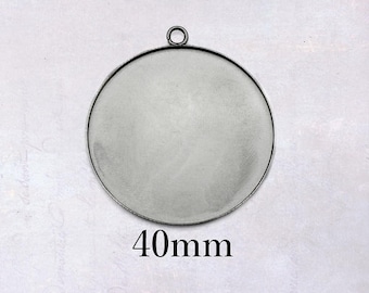 100x 201 Stainless Steel Flower Charms Smooth Stamping Blank Tags Pendants 8.5mm