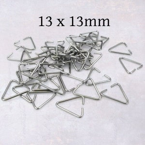 100 x Stainless Steel 13mm x 13mm Triangle Jump Rings Pinch Bails