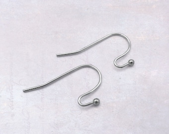 25 Pairs Stainless Steel Ball Pin French Hook Earwires