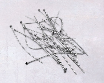 100 x Unsorted Stainless Steel 48mm x 1mm Heavy Gauge Head Pins