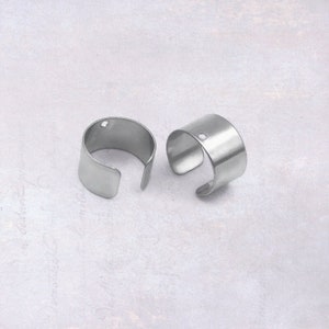 20 x Stainless Steel Single Band Earring Cuffs with Attachment Hole