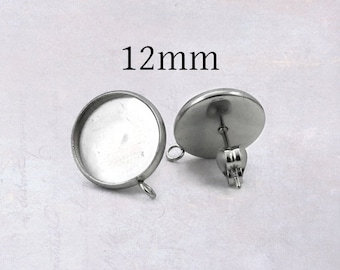 800 Stainless Steel Stud Earring Posts 10mm Pad /& Clutch HypoAllergenic USA Made