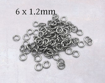 200 x Stainless Steel 6mm x 1.2mm Jump Rings - Flush Cut