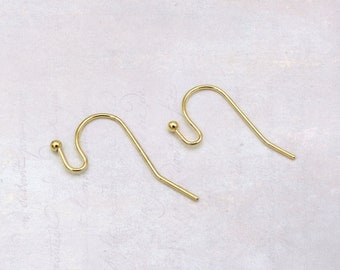 10 Pairs Gold Tone Stainless Steel Ball Pin French Hook Earwires