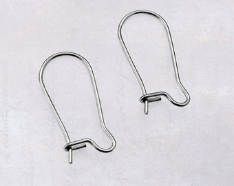 15 x Pairs Stainless Steel Kidney Ear Wires 20mm Earring Hooks