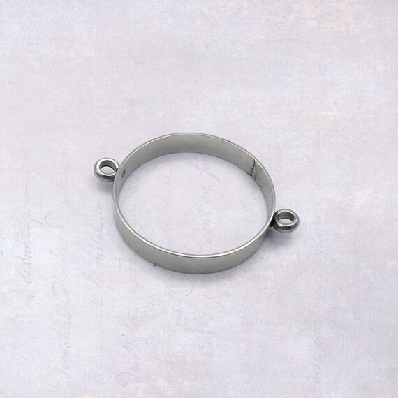 x Stainless Steel Round 20mm Open Back Bezel Connector Settings for Resin