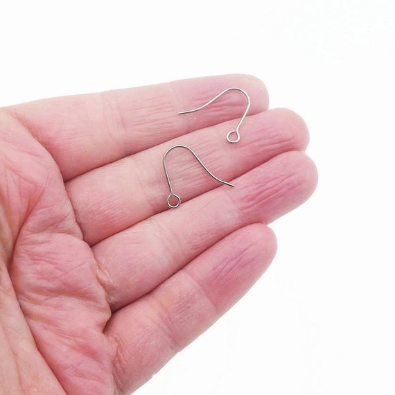 Nickel free stainless steel minimalist earring hooks 50 pcs (25 pairs)