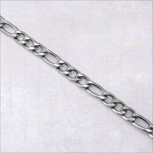 5m x Stainless Steel 3mm Figaro Curb Chain