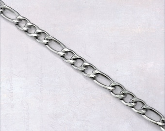 5m x Stainless Steel 3mm Figaro Curb Chain