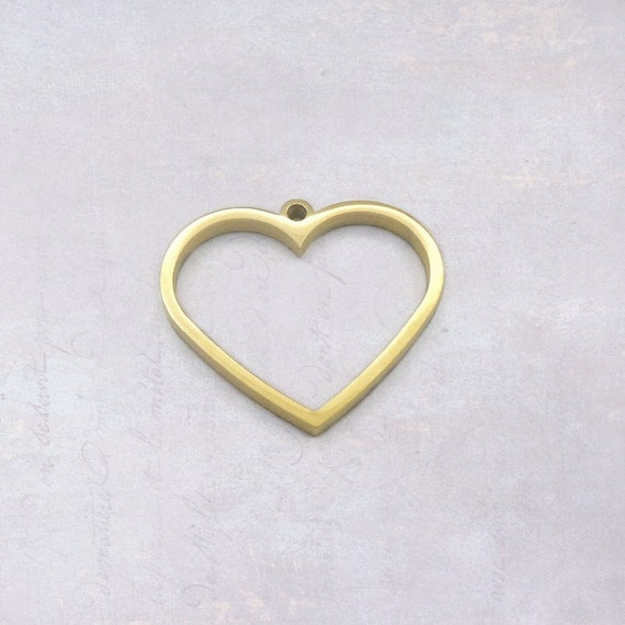 X Gold Tone Stainless Steel Heart Shape Open Back Bezel Settings