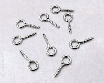 100 x Stainless Steel 12mm x 5mm Screw Eye Pins / Bails