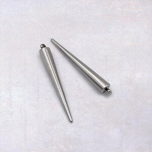 2 x Stainless Steel 38mm Spike Pendants