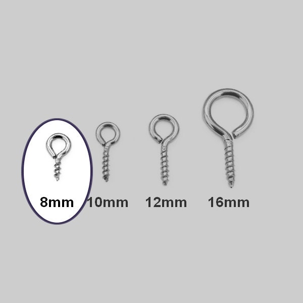 150 X Tny 8mm Stanless Steel Screw Eye Pns / Bals - Etsy