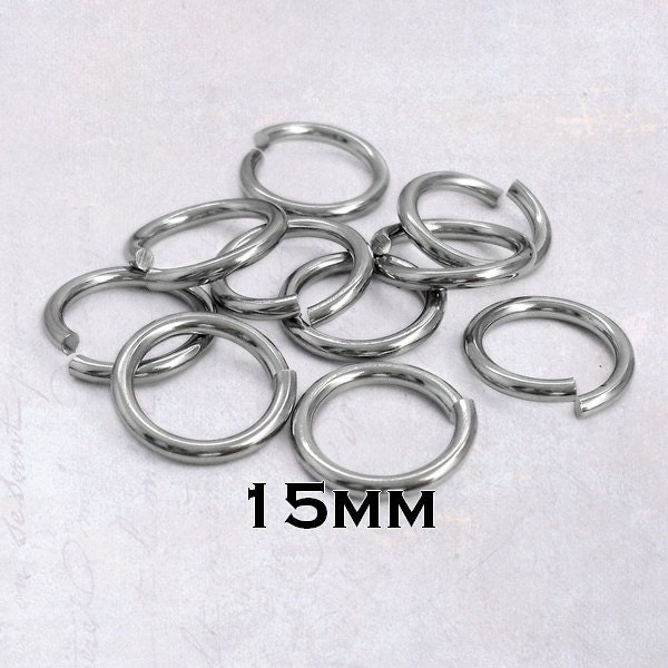 50/100pcs/lot 5-15mm Stainless Steel Open Double Jump Rings for DIY Key Double Split Rings Connectors for Jewelry Making (Color : Stainless Steel