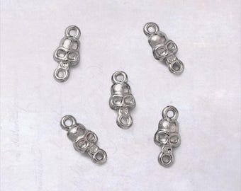 10 x Stainless Steel Tiny Skull Connector Links