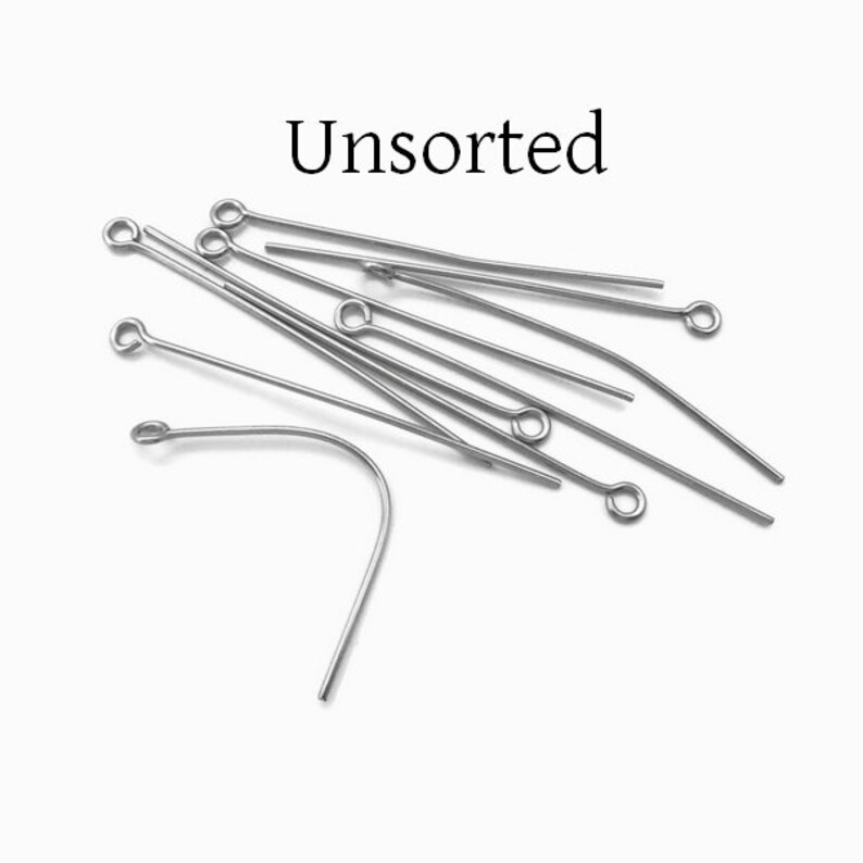 100 x Strong Stainless Steel Eye Pins 20g 0.8mmThick x 42mm