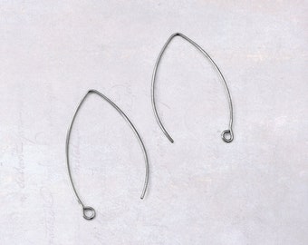 20 x Pairs Stainless Steel Marquise Earring Hooks Earwires 20 Gauge -  Ear Wires