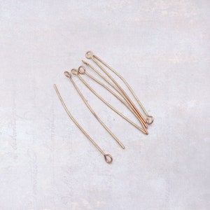 Seconds - 100 x Unsorted Rose Gold Tone Stainless Steel 40mm Eye Pins