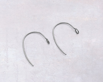 25 x Pairs Stainless Steel Curved Marquise Earring Hooks