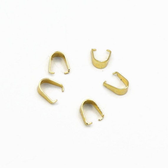 10x Filigree Pendant Pinch Bails Metal Clips Jewelry Making