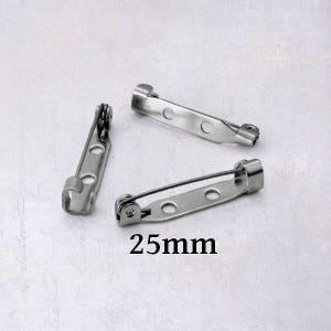 15 x Stainless Steel 25mm Bar Brooch Pins Backs Backings