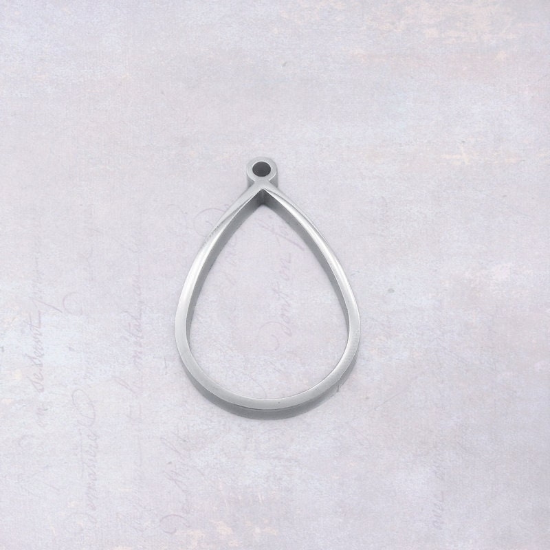 Pinch Bail for Earrings or Pendants, Tear Drop Design, 34mm