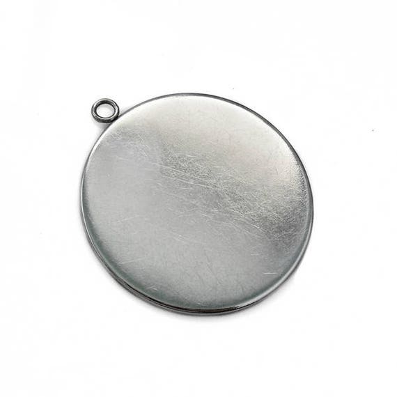 thumbnail image 2 of 10pcs/Lot 6-30mm Stainless Steel Blank Trays Pendant Settings With Clasps Cabochon Base Bezel For DIY Jewelry Making Supplies 2 of 14