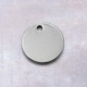 25 x Round Blank 12mm Stainless Steel Charm Stamping Tags - 1mm Thick