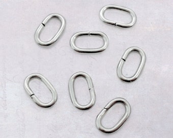 150 x Stainless Steel 8mm x 5mm Oval Jump Rings - 18 Gauge (1.2mm Thick)