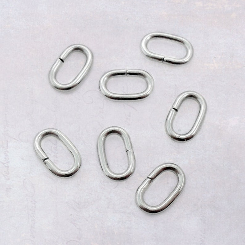 150 x Stainless Steel 8mm x 5mm Oval Jump Rings 18 Gauge 1.2mm Thick image 1