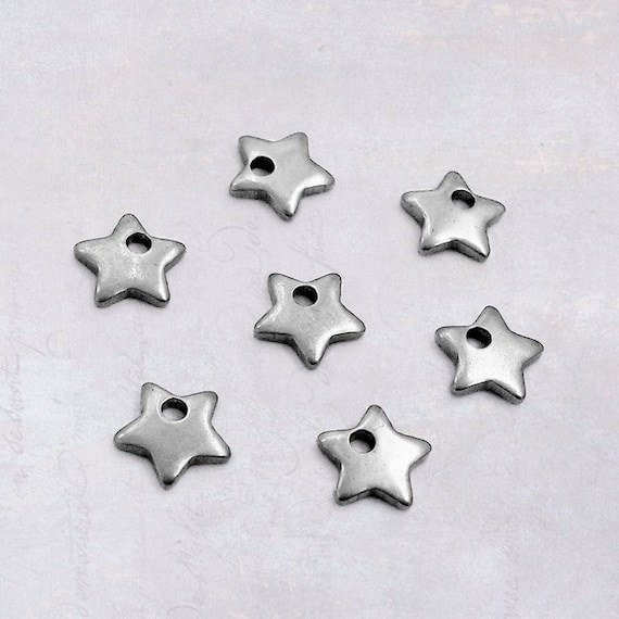 6mm star charms 25 pieces silver stars celestial themed jewelry