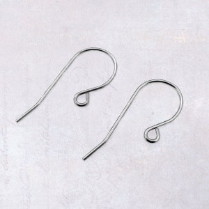 30 x Pairs Stainless Steel Earring Hooks Earwires 20 Gauge Simple Design Shepherd Hook Ear Wires image 1