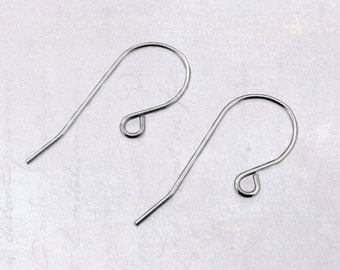 30 x Pairs Stainless Steel Earring Hooks Earwires 20 Gauge - Simple Design Shepherd Hook Ear Wires